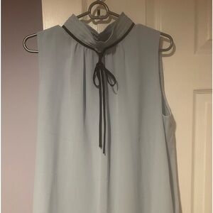 Preowned light blue sleeveless KARL LAGERFELD blouse SIZE LARGE